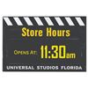 Image 2 : A Universal Studios Florida Store Hours Sign.