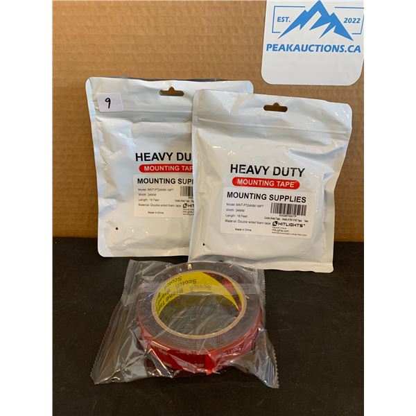 Lot of 2 Heavy Duty Mounting Tape - Double Sided - 16ft Long by 24mm Wide