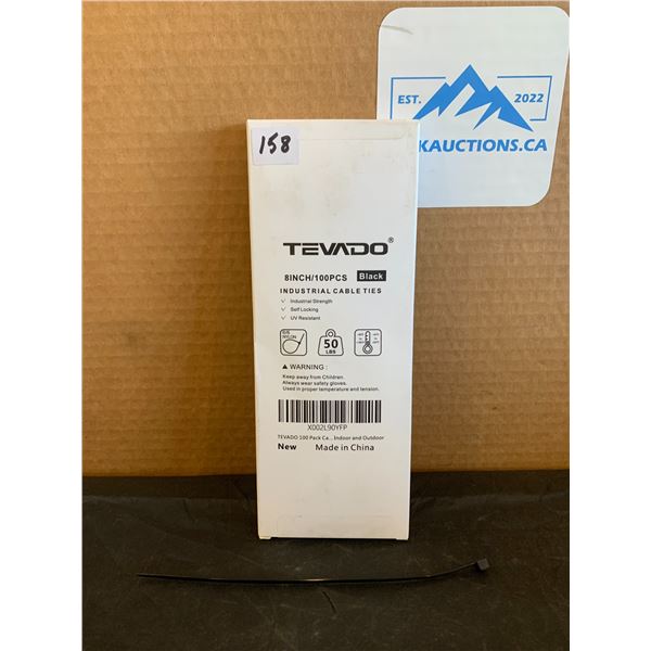 Tevado 8 Inch 100 Pcs Black Industrial Nylon Cable Ties 50 Lbs
