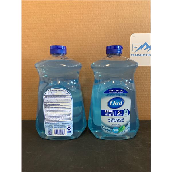 Lot of 2 Dial Antibacterial Hand Soap Bottles - 1.53L Bottle - Spring Water Scent