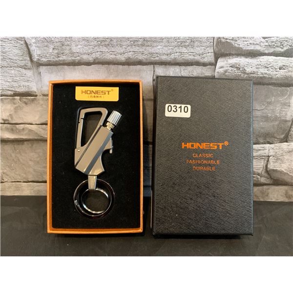 Multi-function Lighter Keychain with Flint Metal Match Starter & Bottle Opener