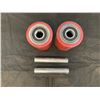 Image 2 : Pair of Pallet Jack/truck Wheels 3" x 3.75 W / Pre-installed Bearings