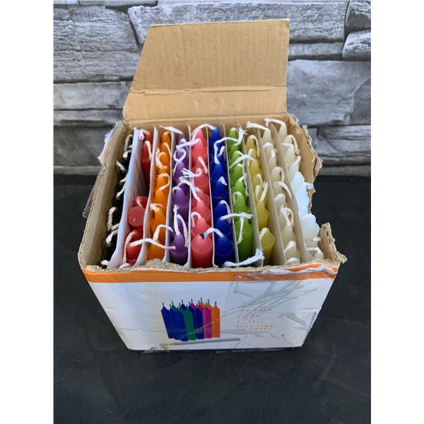 100 Pack Multi Colour 4 Inch Birthday Candles - Incomplete