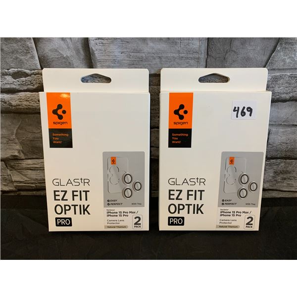 Lot of 2 Spigen EZ Fit GlastR Optik Pro for Iphone 15 Pro Max Camera Lens 2 Pack