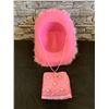 Image 2 : Cowboy Hat With Bandana Feather Boa Pink With Pink