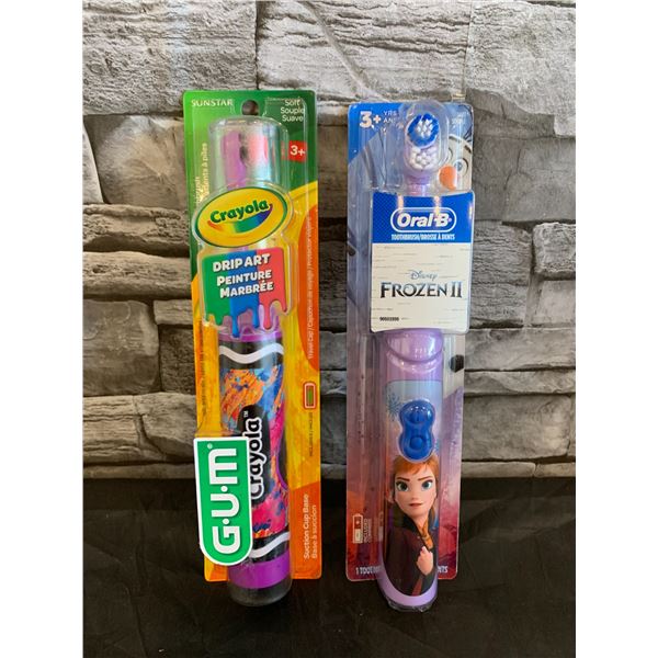Lot of 2 Electric Tooth Brush Children Frozen And Crayola