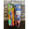 Image 1 : Lot of 2 Electric Tooth Brush Children Frozen And Crayola