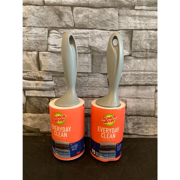 Lot of 2 Scotch Brite Everyday Clean Lint Rollers 95 East Tear Sheets