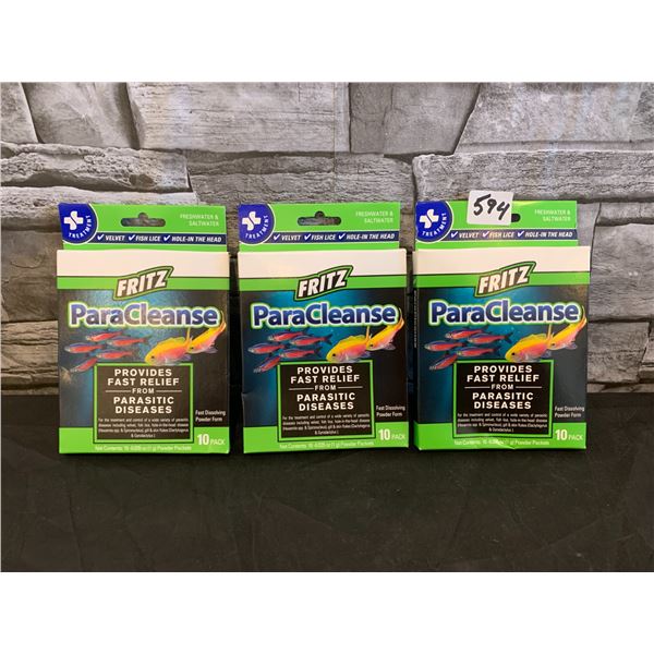 Lot of 3 Fritz ParaCleanse for Freshwater And Saltwater Fish