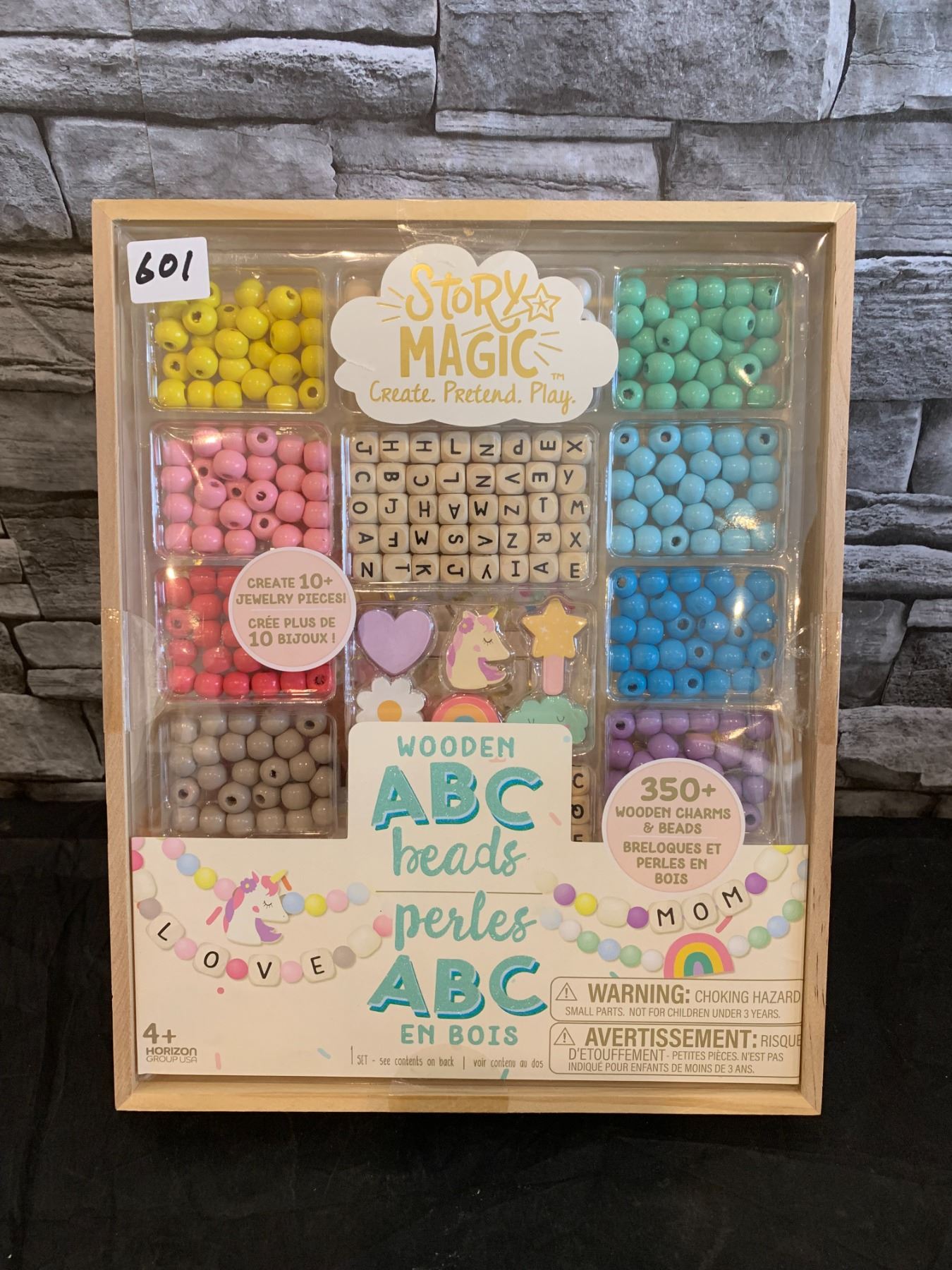 Story Magic Wooden ABC Beads And Charms 350 + Set