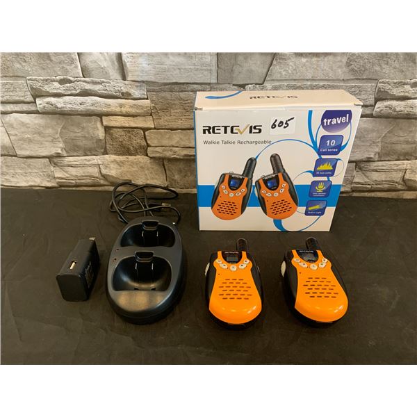 Retcvis 2 Pack Walkie Talkie Rechargeable Set With Built In Light