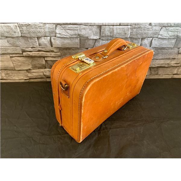 Locking Mini Suit Case Beige With Strap