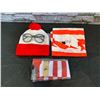 Image 1 : Anime Roll Cloak Red & White Stripes Set With Glasses Socks