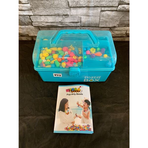 Wtora Pop-Arty-Beads Multi-Function Storage Box Pink