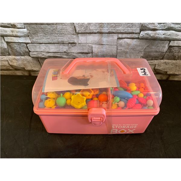 Wtora Pop-Arty-Beads Multi-Function Storage Box Blue