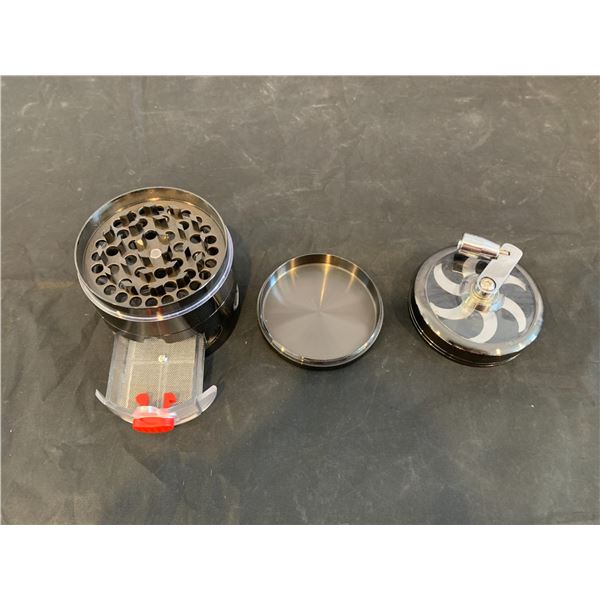 Black Weed Grinder With Hand Crank Large Size