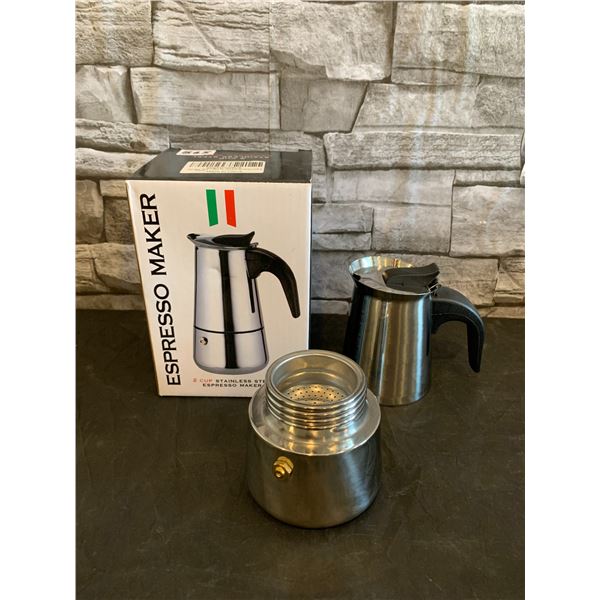 Espresso Maker 2 Cup Stainless Steel