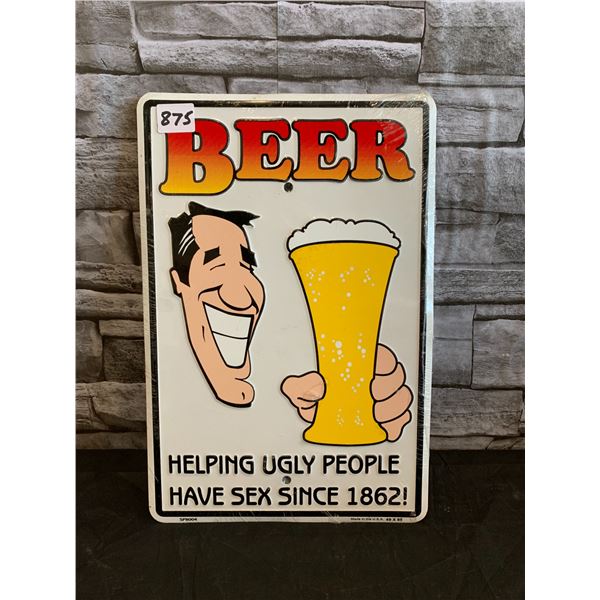 Beer  Helping People Metal Sign