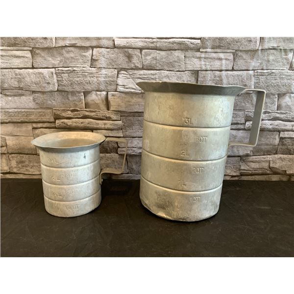 Set of 2 Antique Measuring Jugs