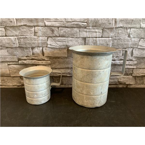 Set of 2 Antique Measuring Jugs