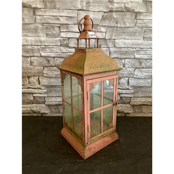 Vintage Metal & Glass Decorative Lantern