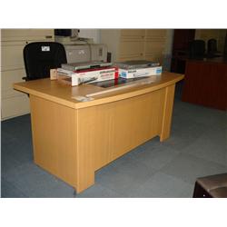 Maple Executive Bowfront Desk W/inlay