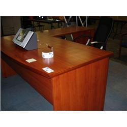 Cherry Bowfront Executive L-Shaped Desk