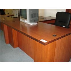 Cherry Executive L-Shaped Desk