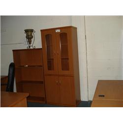Oak Glass Door Cabinet