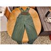 Image 1 : 609 -- GREEN CORDUROY OVERALLS, GREEN VIRGIN WOOL AND CASHMERE COAT(SIZE 6)