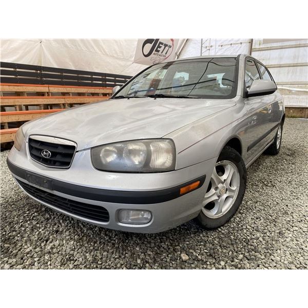 8 -- 2002 HYUNDAI ELANTRA, SILVER, 227484 KMS, FRONT WHEEL DRIVE