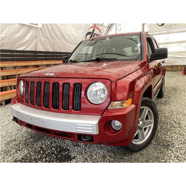 104 -- 2008 JEEP PATRIOT, RED, 188006 KMS, FOUR WHEEL DRIVE