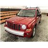 Image 3 : 104 -- 2008 JEEP PATRIOT, RED, 188006 KMS, FOUR WHEEL DRIVE