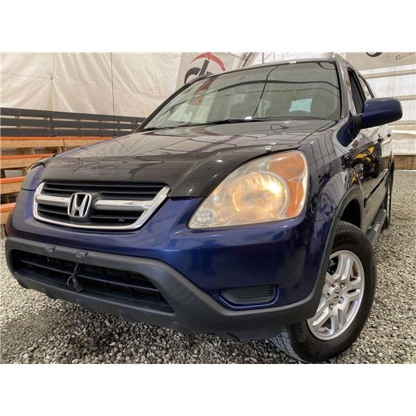 128 -- 2003 HONDA CRV, BLUE, 271048 KMS, 4 WHEEL DRIVE
