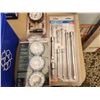 Image 2 : 904 -- THREE BOXES OF ASSORTED HARDWARE(SEARS CORDED ROTARY TOOL, WORKSHOP LIGHT, PELTOR EAR MUFFS)