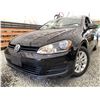 Image 1 : 5 -- 2015 VW GOLF, BLACK, 252652 KMS, FRONT WHEEL DRIVE