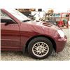 Image 25 : 10 -- 2002 HONDA CIVIC, RED, 252358 KMS, FRONT WHEEL DRIVE