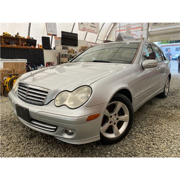 1 -- 2007 MERCEDES BENZ C 230, SILVER, 194387 KMS