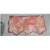 Image 1 : Gorgeous vintage map of the world on leather, 52"x30"