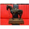 Image 1 : Gorgeous 1940s Abbotsware heavy bronze sculpture horse radio on wooden base, 16" tall