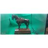 Image 2 : Gorgeous 1940s Abbotsware heavy bronze sculpture horse radio on wooden base, 16" tall