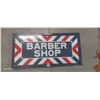 Image 2 : Nice condition vintage porcelain flange sign William Marvy Barber Shop 24"x12"