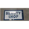 Image 1 : Excellent condition vintage porcelain Beauty Shop William Marvy flange sign 24"x12"