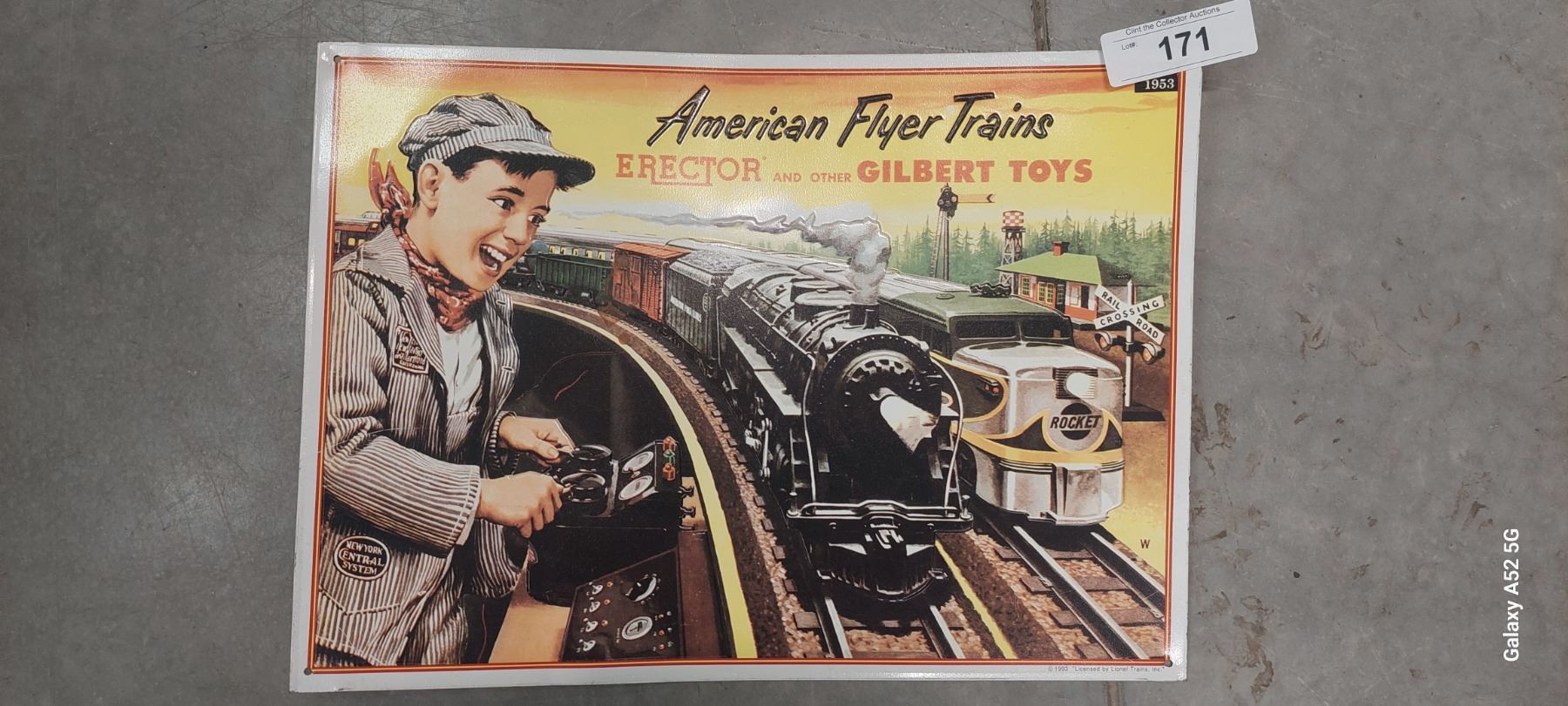 Repro tin sign raised lettering