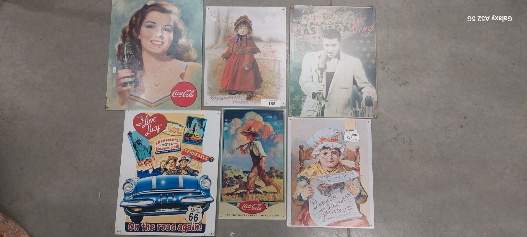 Lot of 6 reproduction tin signs