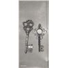 Image 1 : 2 ornate metal decorative keys 23" & 17"