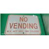 Image 1 : Vintage No Vending aluminum sign 13"x12"