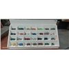 Image 1 : Wooden Hotwheels display inc. 28 die cast cars 33"x14"x14"