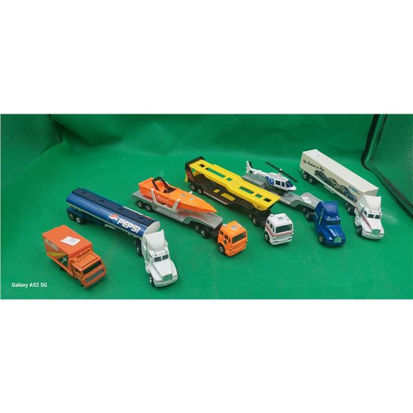 Lot of 6 die cast trucks inc Allied, Pepsi etc