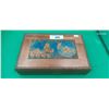 Image 1 : Vintage wooden box with lovely world map décor on lid 12"x8"3"